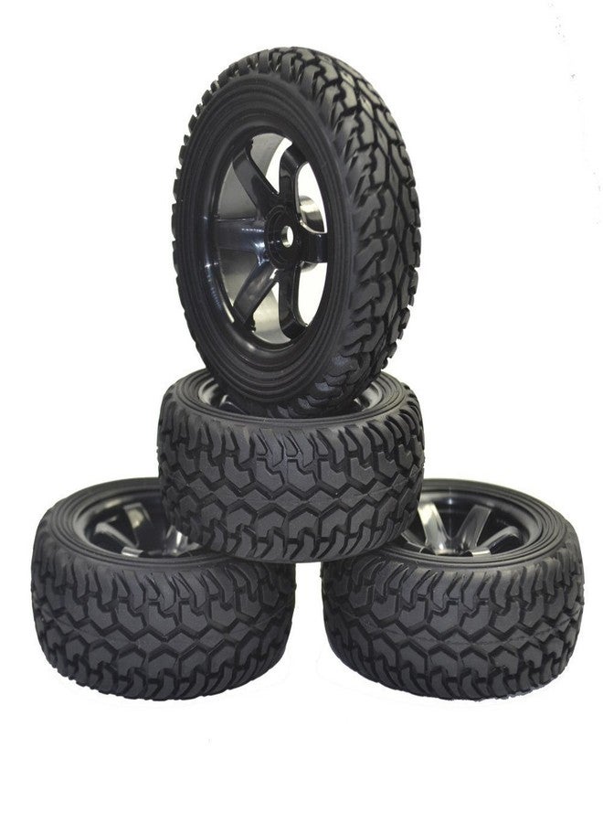 LAFEINA 4PCS RC Rally Car Grain Rubber Tires and Wheel Rims for 1:10 RC On Road Car Tamiya HSP HPI Kyosho - Image 3